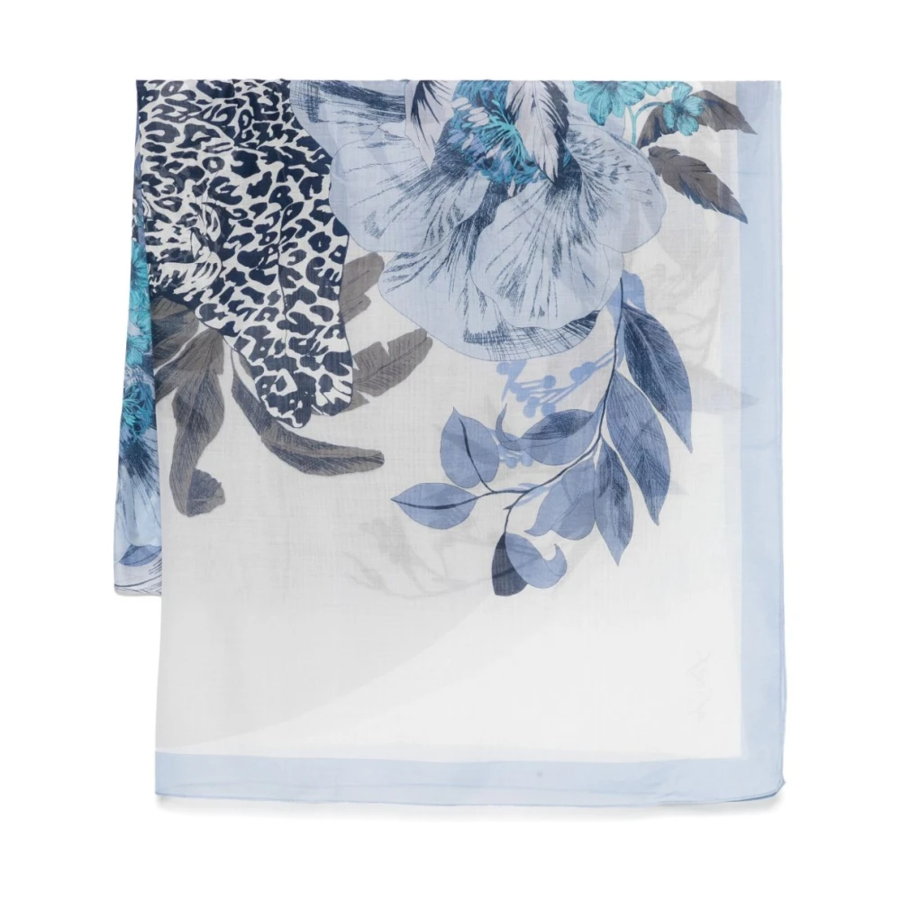 Liu Jo Blauwe dierenprint sjaal Blue Dames