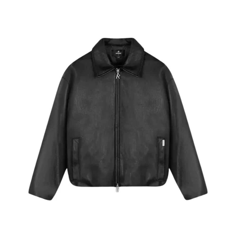 Represent Bomber Leren Jas in Zwart Black Heren