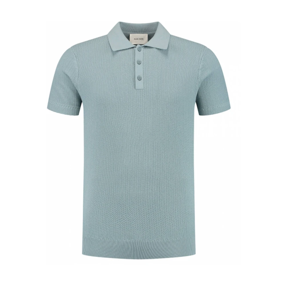 Pure Path Stickad Polo SS Regular Fit Blue, Herr