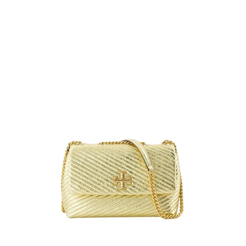 TORY BURCH Gouden Leren Kleine Schoudertas Yellow Dames