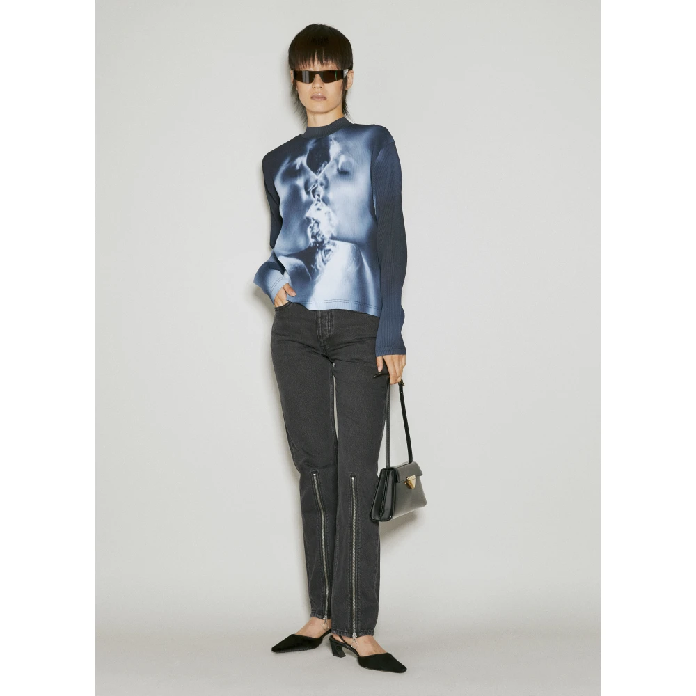 Eytys Stoere Geplooide Longsleeve Top Blue Dames