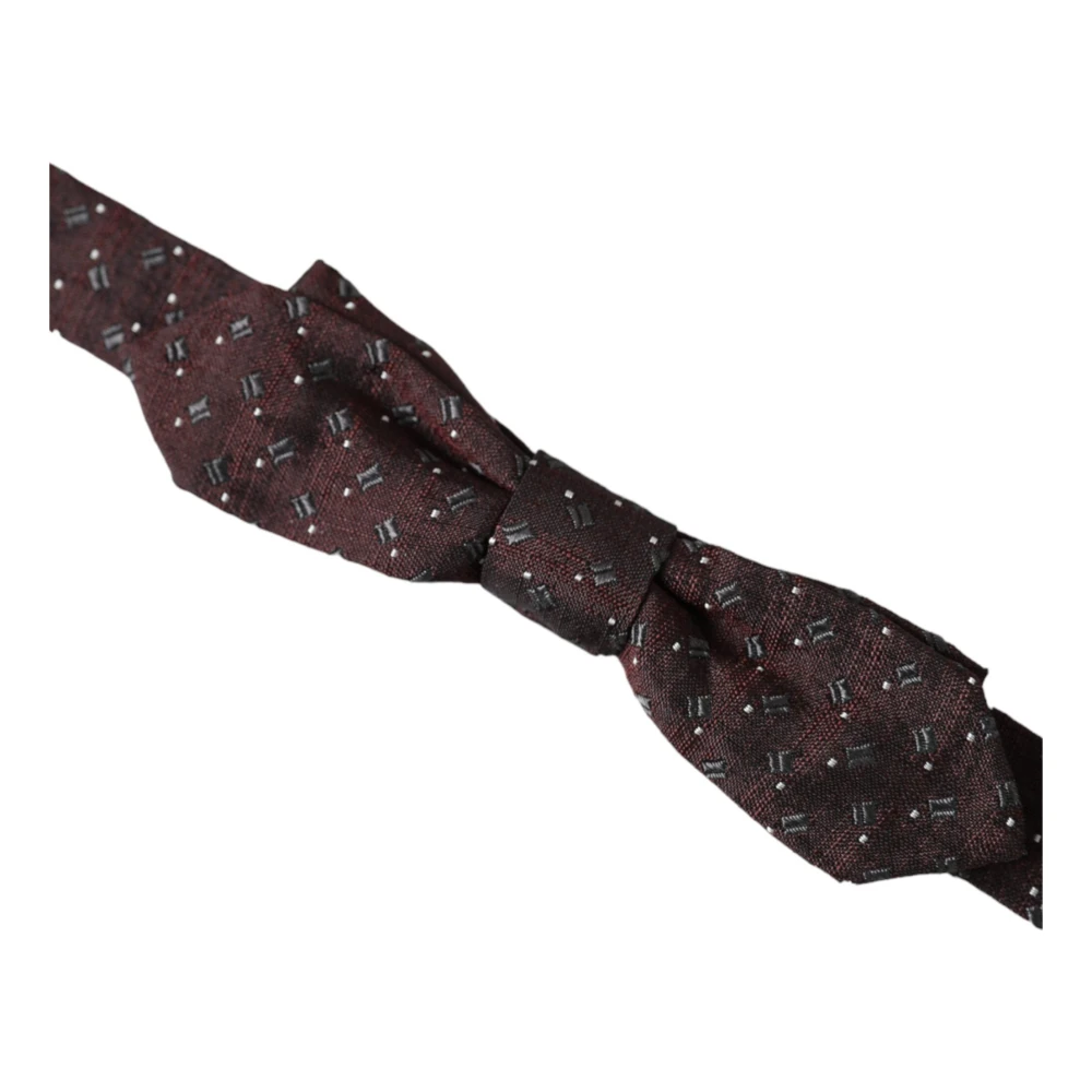 Dolce & Gabbana Gestreepte zijden vlinderdas Papillon Brown Heren