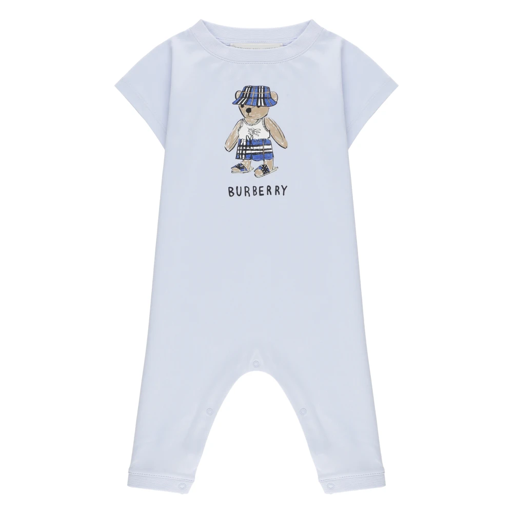 Burberry Boys Blue Bodies & Sets, 9 M, Jensen Teddy Cotton Playsuit