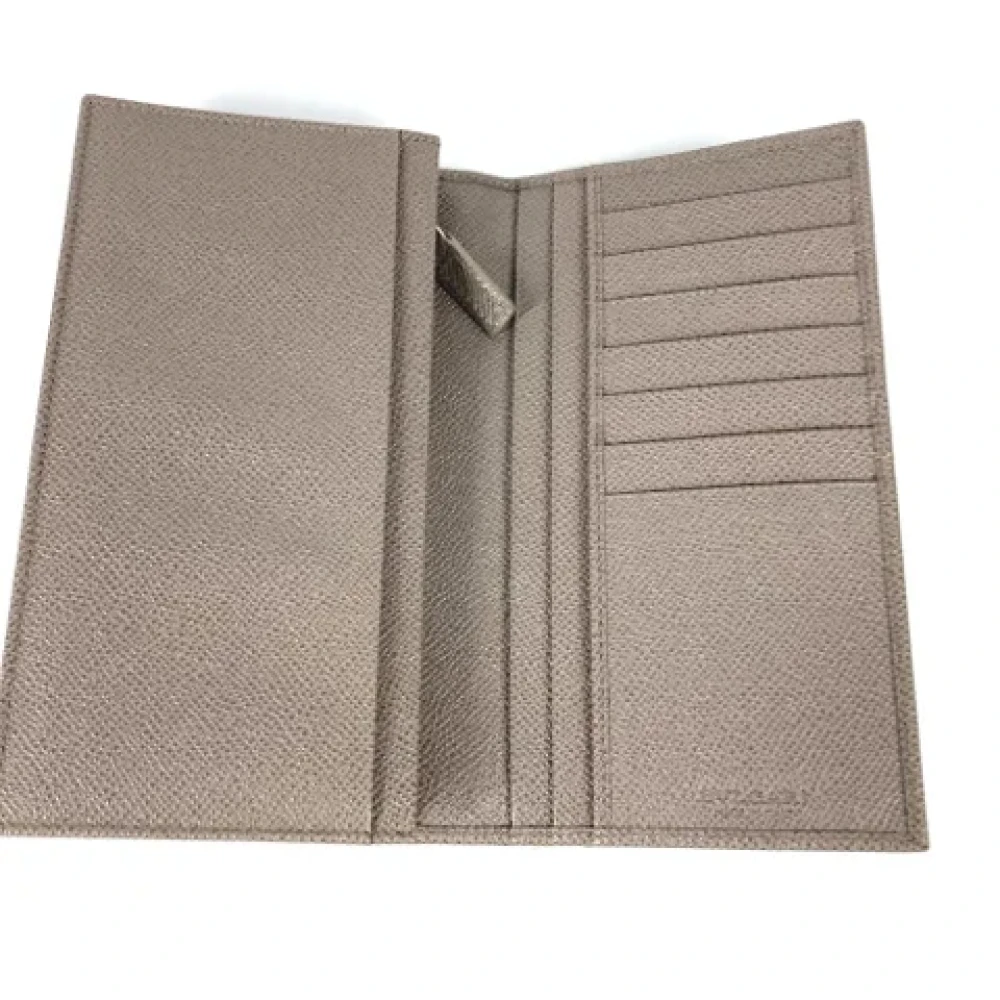 Bvlgari Vintage Pre-owned Leather wallets Gray Dames