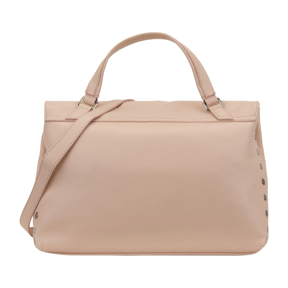 Zanellato Leren Schoudertas met Zilveren Details Pink Dames