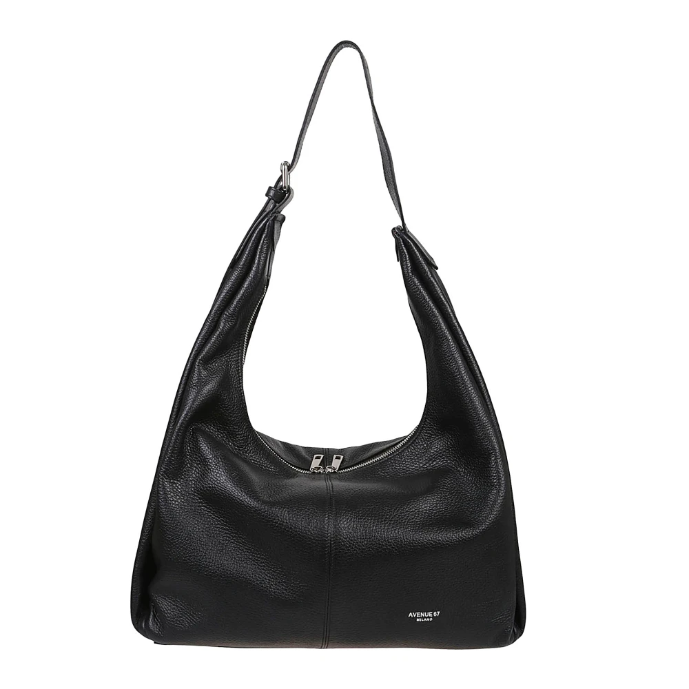 Avenue 67 Zwarte leren tas gemaakt in Italië Black Dames