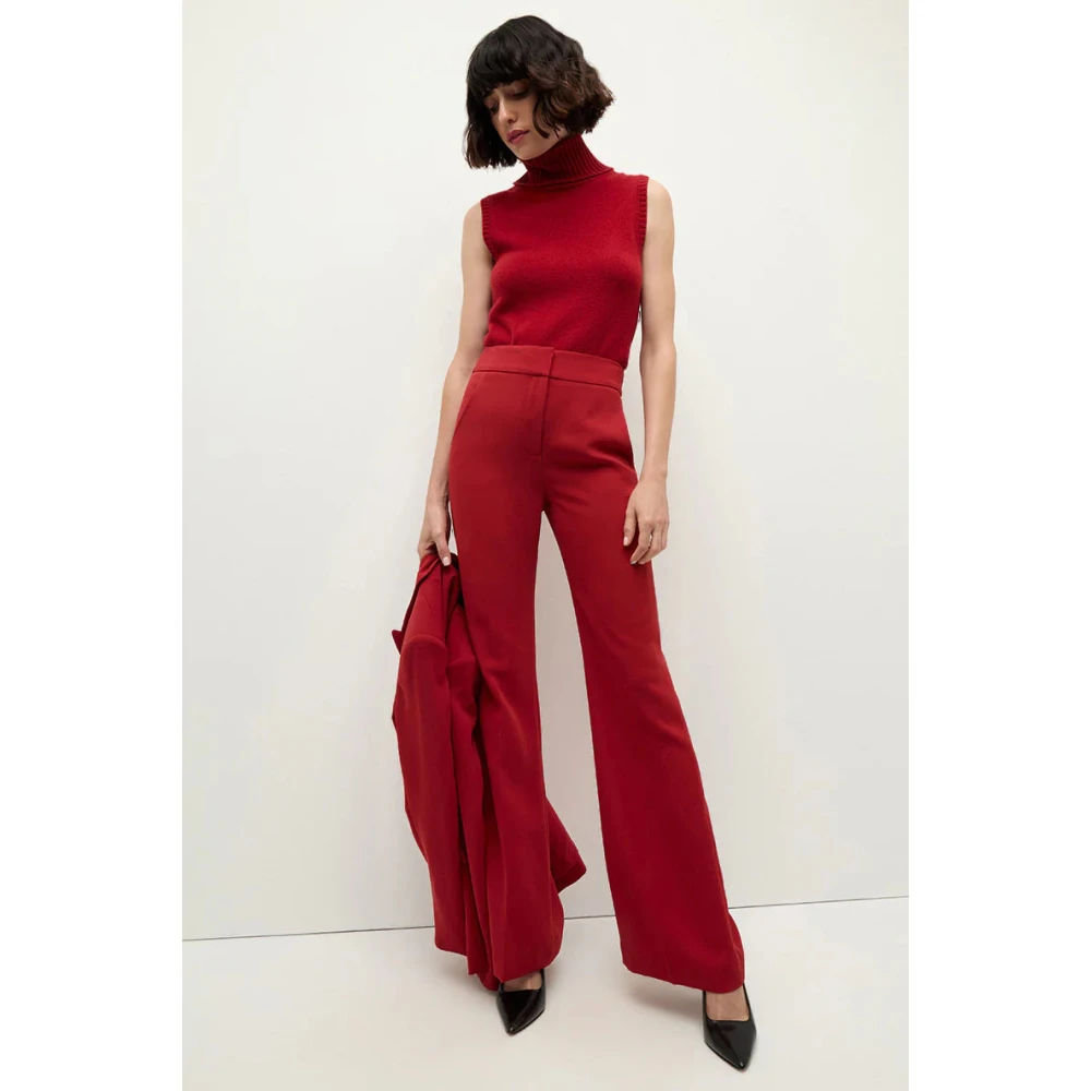 Veronica Beard Op Maat Gemaakte Lebone Broek Red Dames
