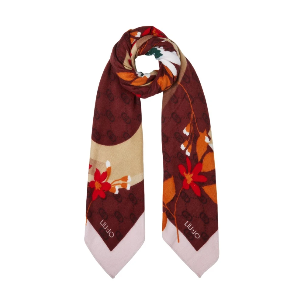Liu Jo Bloemenprint Viscose Sjaal Bruin Multicolor Dames