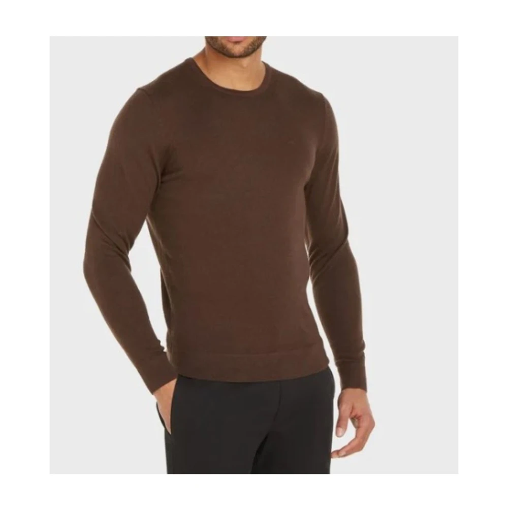Calvin Klein Merino Crew Neck Sweater Brown Heren