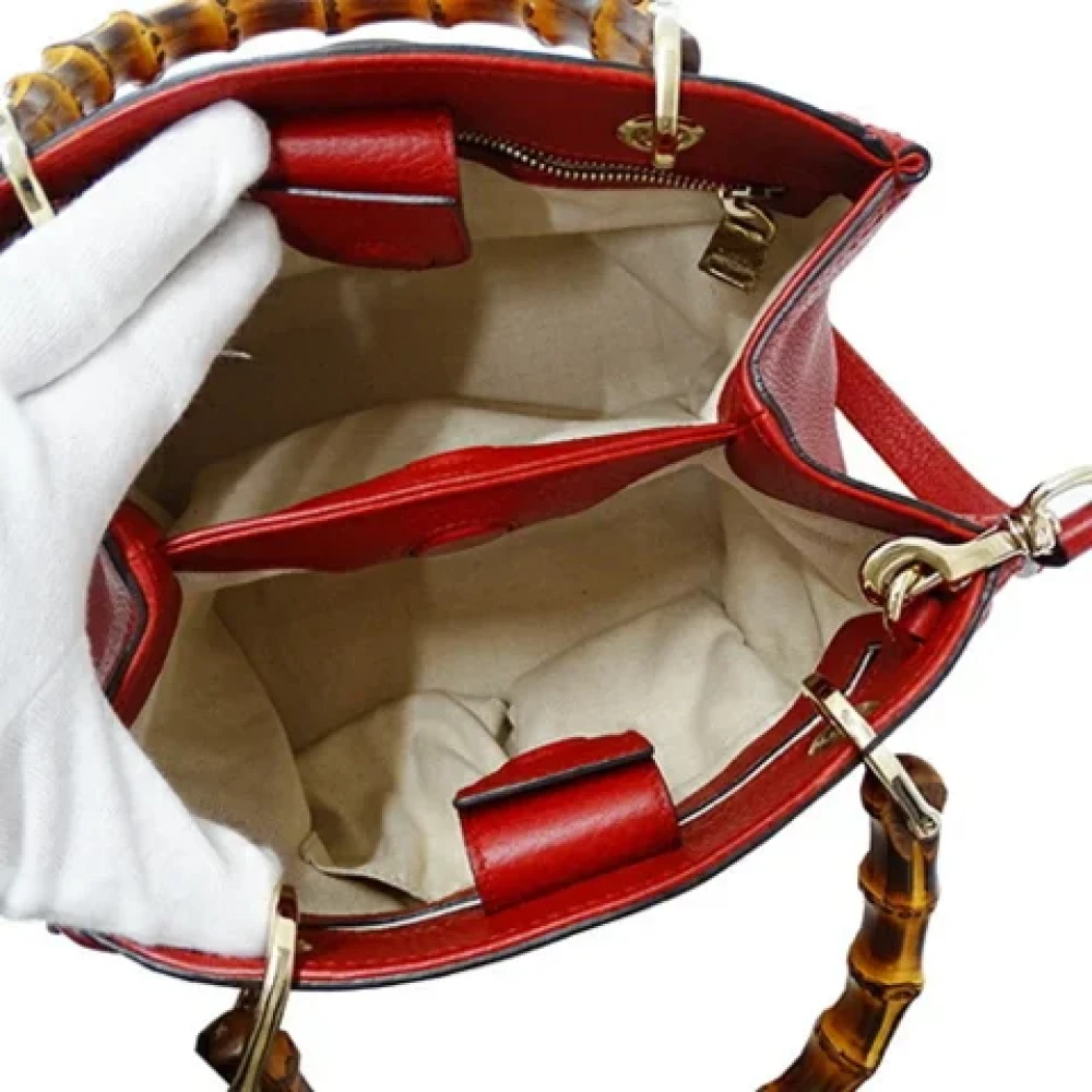 Gucci Vintage Pre-owned Leather handbags Red Dames