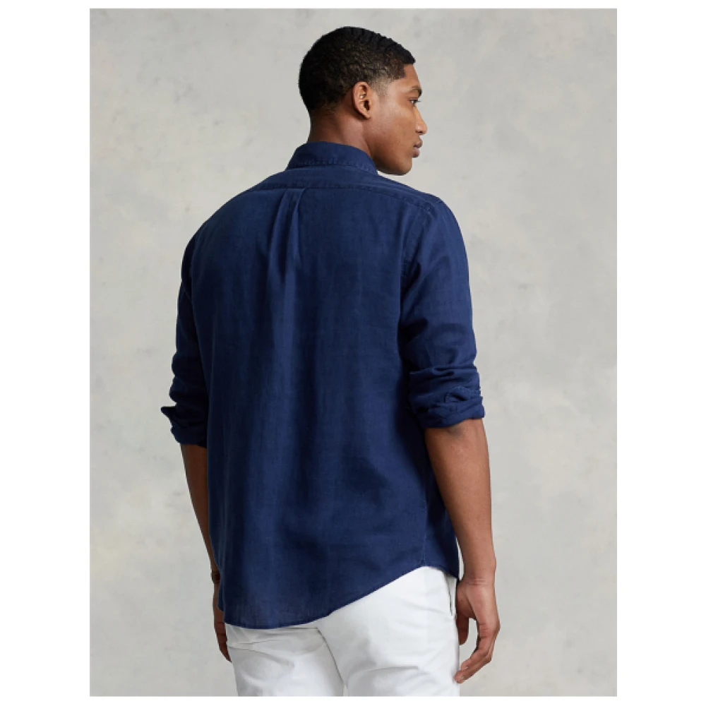 Polo Ralph Lauren Slim Fit Linnen Overhemd Blue Heren
