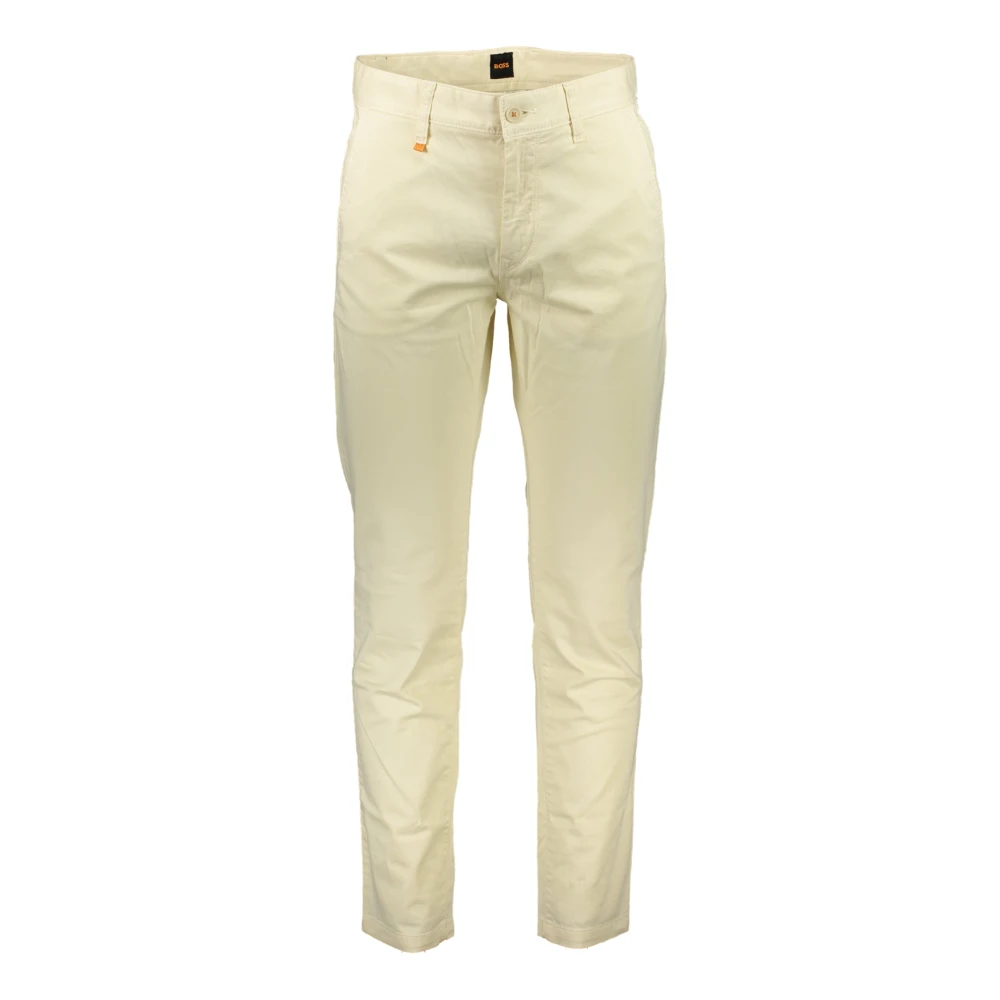 Hugo Boss Beige Tapered Fit Broek met Logo Beige Heren