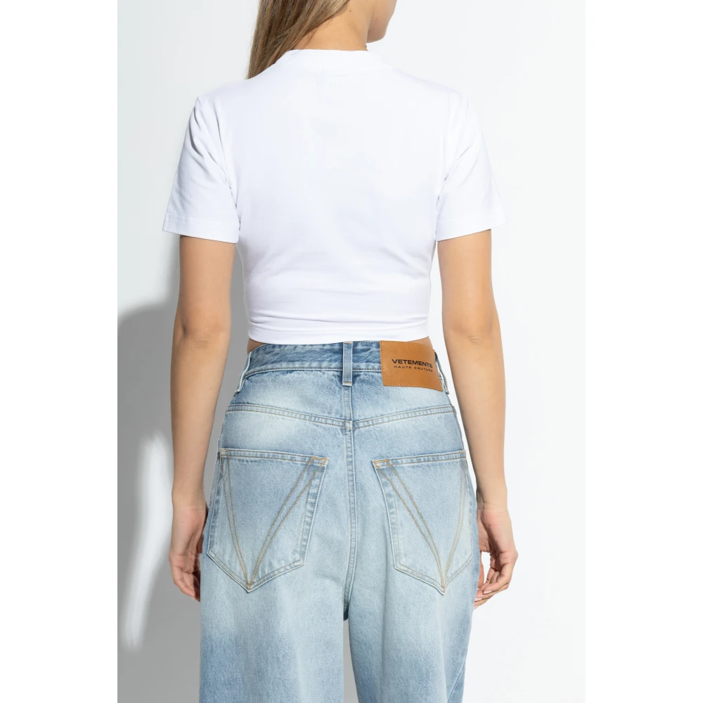Vetements Bedrukt T-shirt White Dames