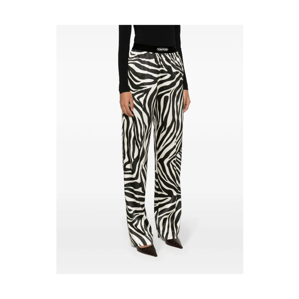 Tom Ford Zebra Print Wijde Pijp Broek Multicolor Dames