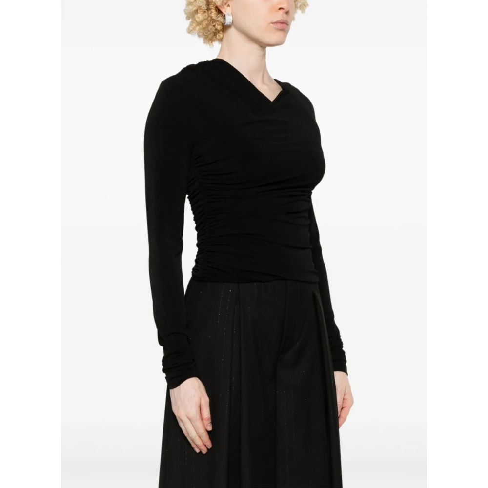 Andamane Off Shoulder Detail Top Black Dames