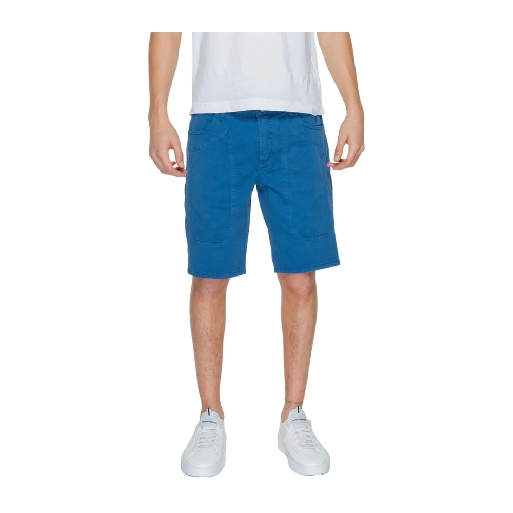 Jeckerson Katoenen Bermuda Shorts Heren Lente Zomer Collectie Blue Heren