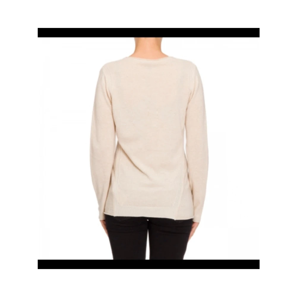 Emporio Armani V-hals Trui met Ribdetails Beige Dames