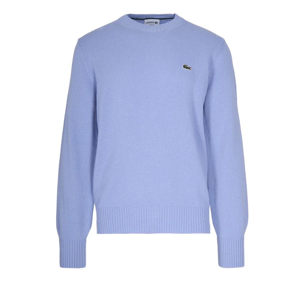 Lacoste Uomo Blu Maglione In Lana Cardata