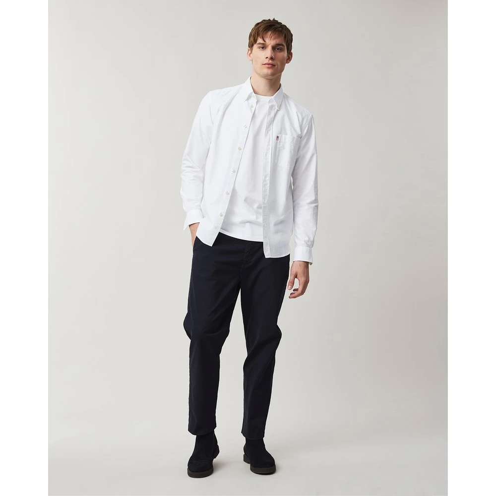 Lexington Witte Casual Oxford Button-Down Overhemd White Heren
