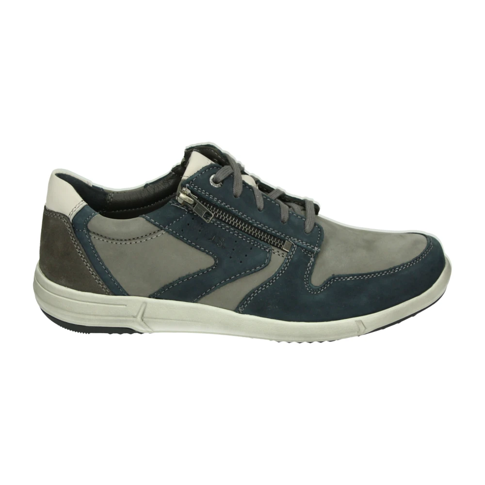 Josef Seibel Casual Grijze Leren Sneakers Heren Schoenen Veelkleurig Multicolor