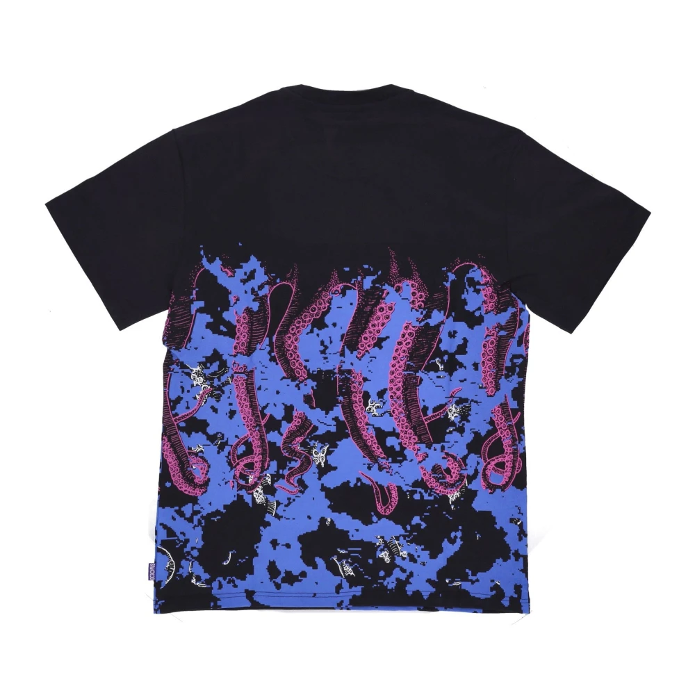 Octopus Zwarte Glitch Tee Korte Mouw T-shirt Multicolor Heren
