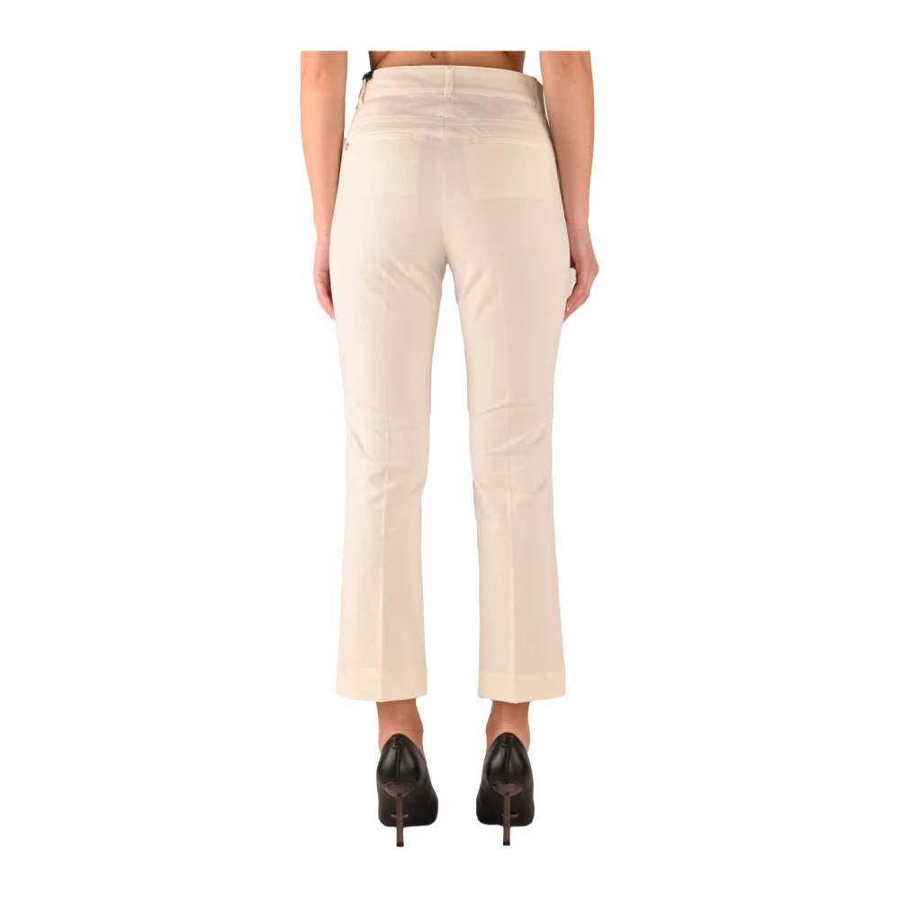 Pennyblack Katoenen kick-flare twill broek White Dames