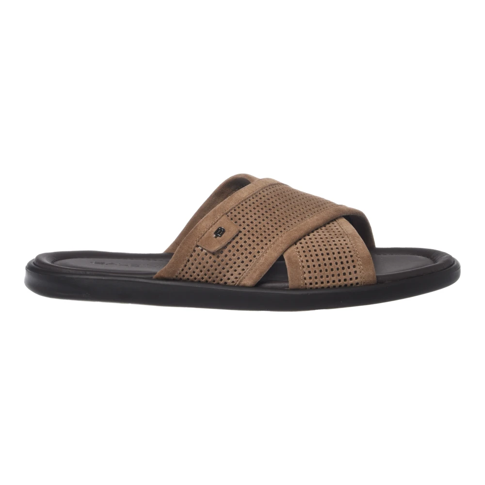 Baldinini Mannelijk Bruin Schoenen Heren, 40 Eu, Leer, Perforated Suede Mule
