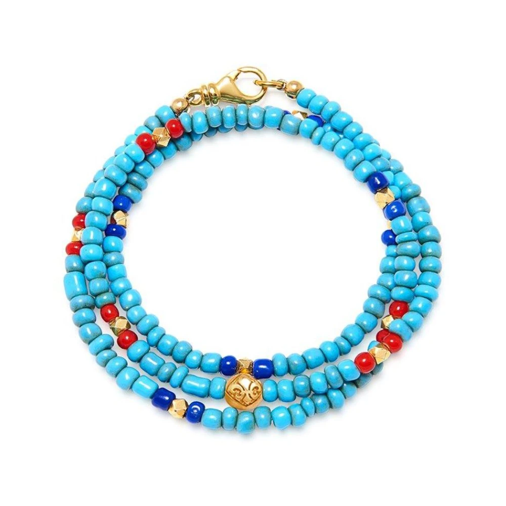 The Mykonos Collection - Vintage Turquoise, Red and Blue Glass Beads