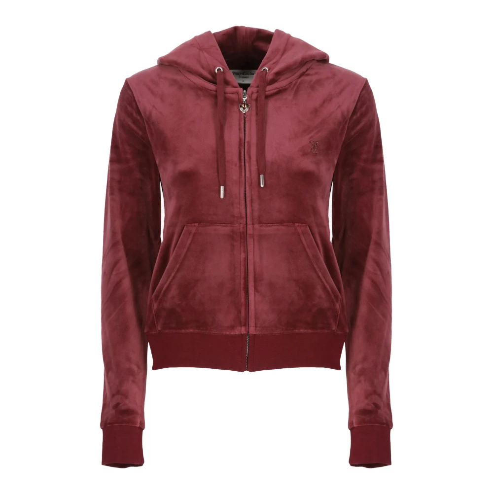 Juicy Couture Bordeaux hoodie met strass logo Red Dames