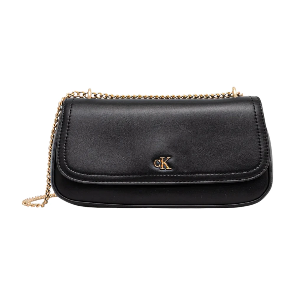 Calvin Klein Women's Black Cross Body Bags, One Size, Convertible Chain Small Bag