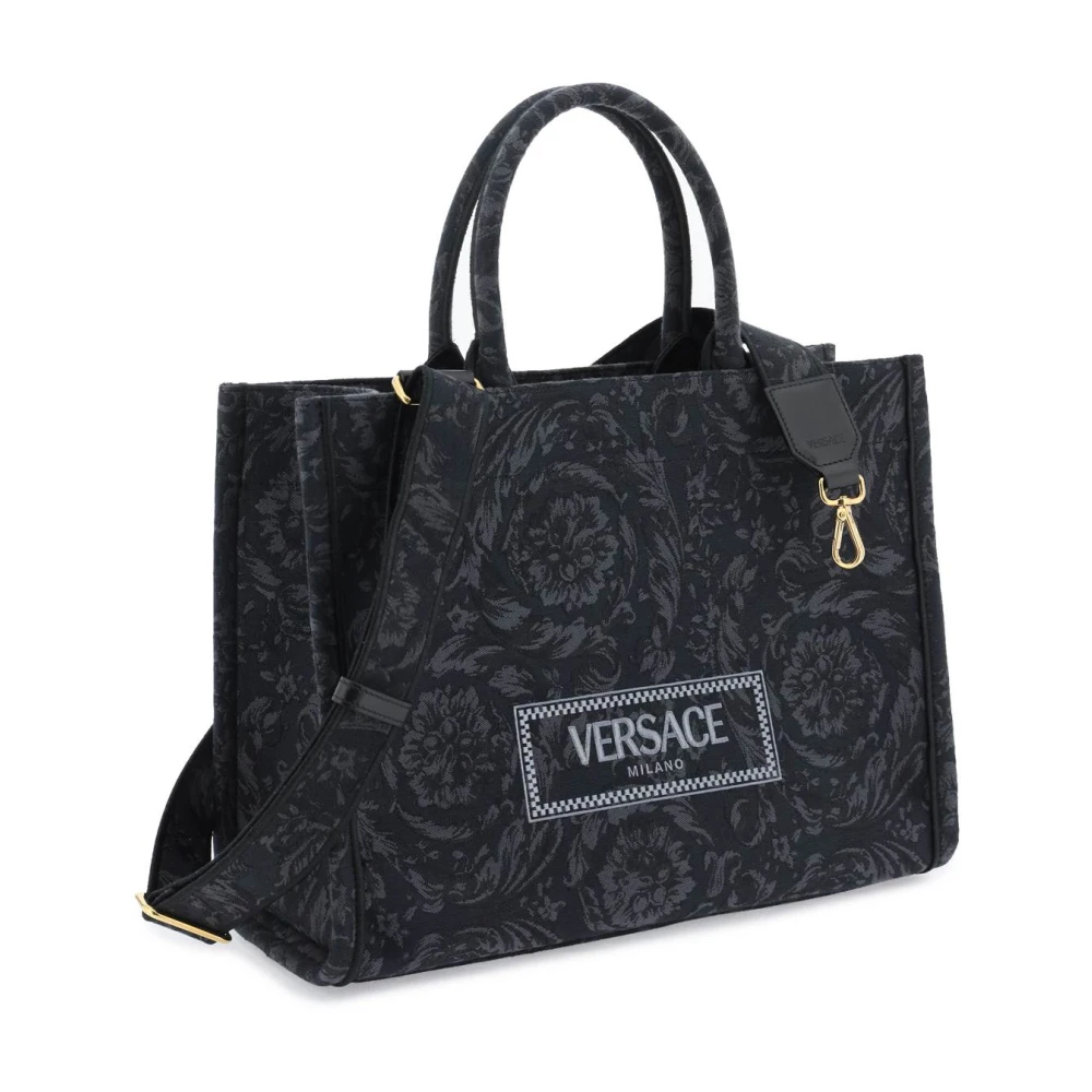 Versace Barocco Jacquard Tote Tas Black Dames