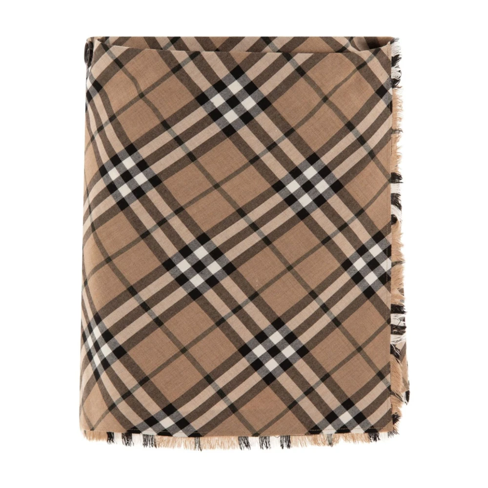 Burberry Ruitprint Wollen Kilt Minirok Brown Dames