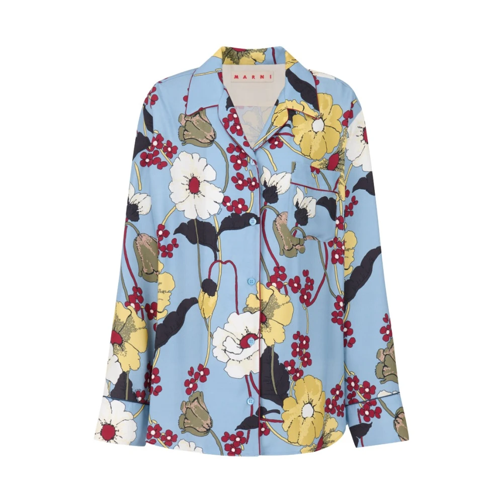 Marni Multicolor Långärmad Skjorta Med Blommigt Tryck