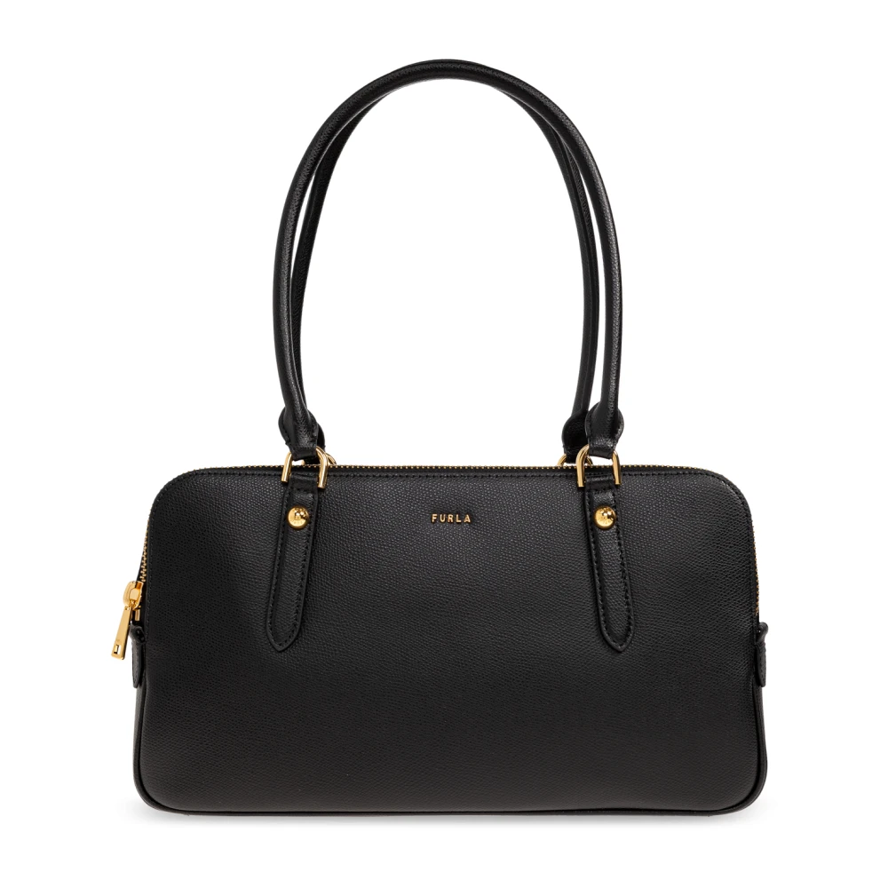 Furla, Tassen , Dames, Zwart, ONE Size, Leer, Giulia Medium Schoudertas