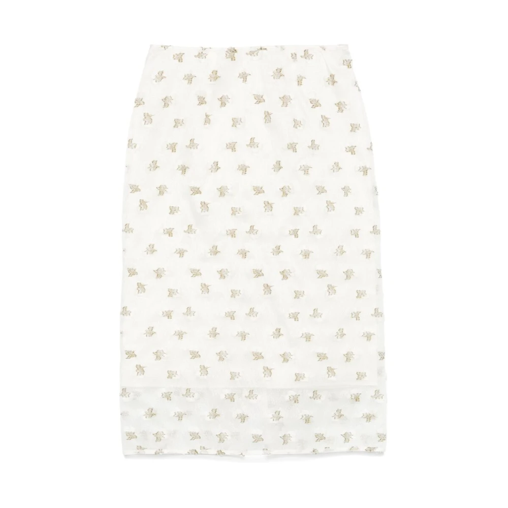 Cecilie Bahnsen Bloemen Geborduurde Witte Rok White Dames