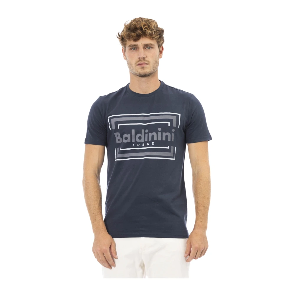Baldinini Korte Mouw Ronde Hals T-shirt Blue Heren