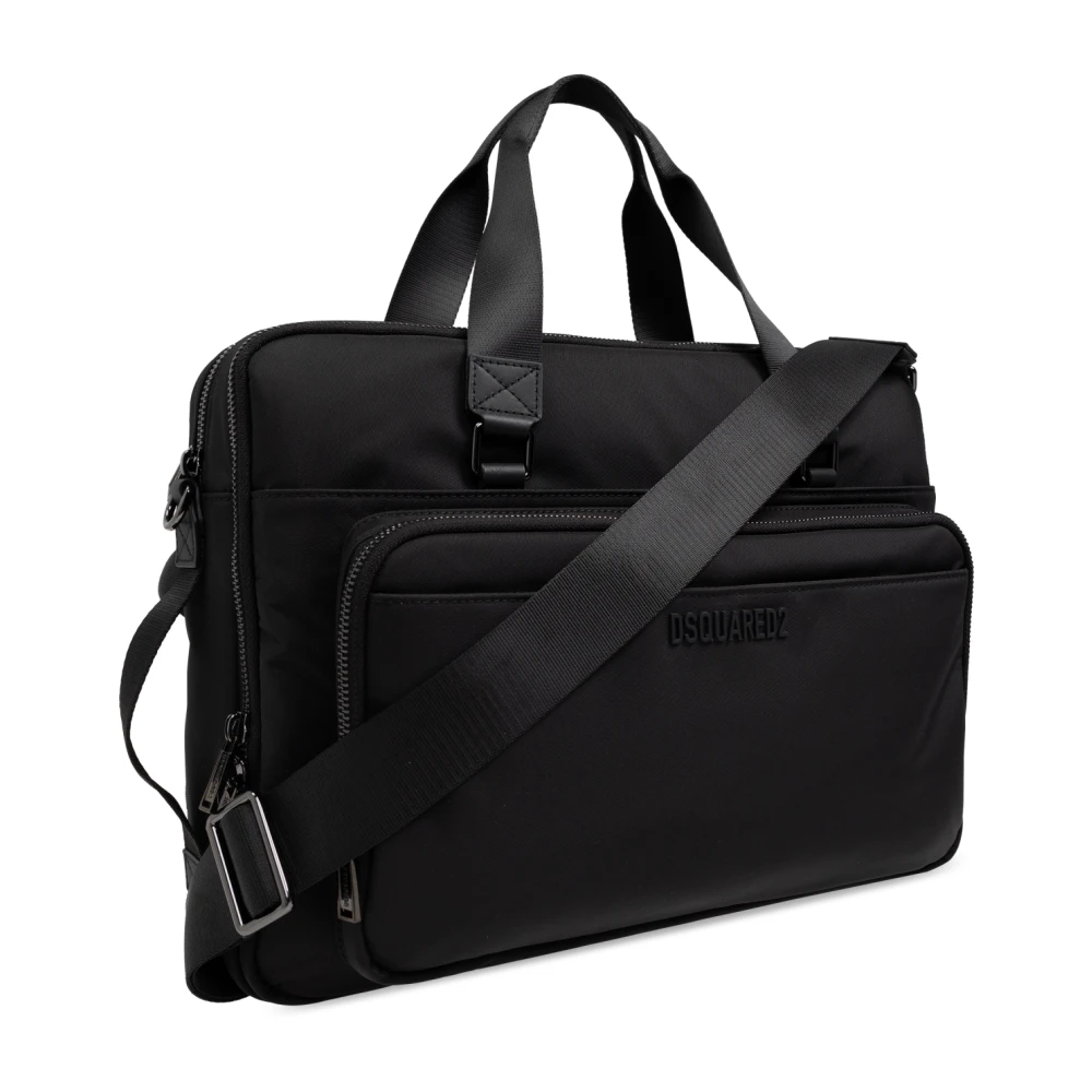 Dsquared2 Aktetas met logo Black Heren