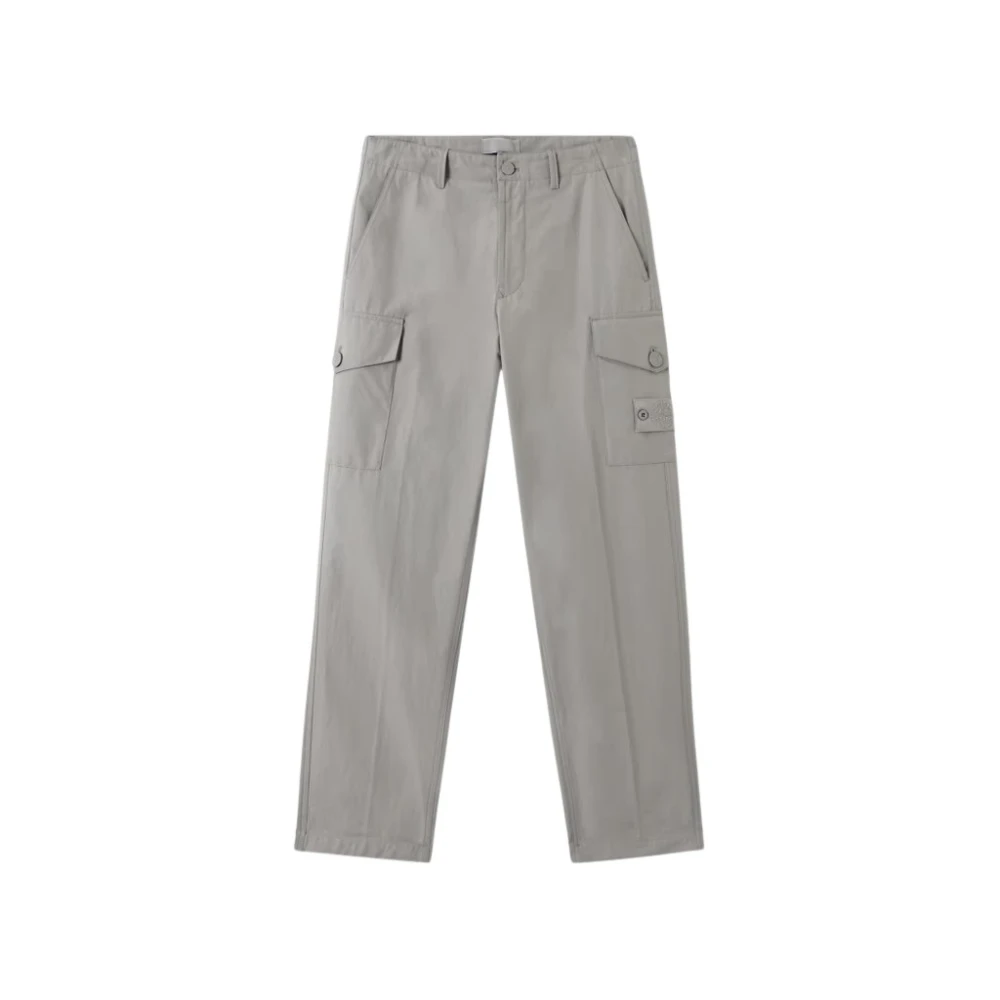 Stone Island Gray Straight Trousers, Male, W33, Cargo Trousers