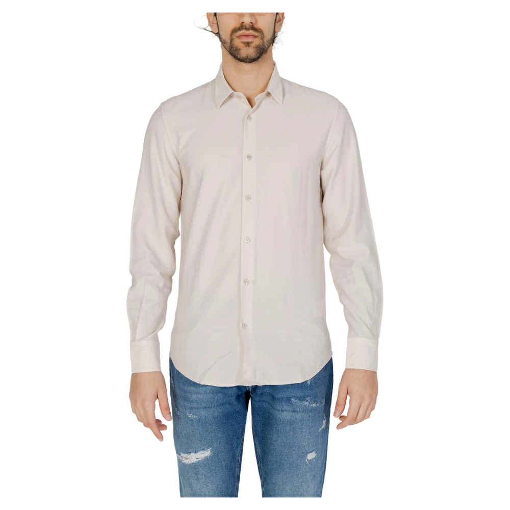 Antony Morato Men's Beige Long Sleeve Shirt Spring/Summer Collection