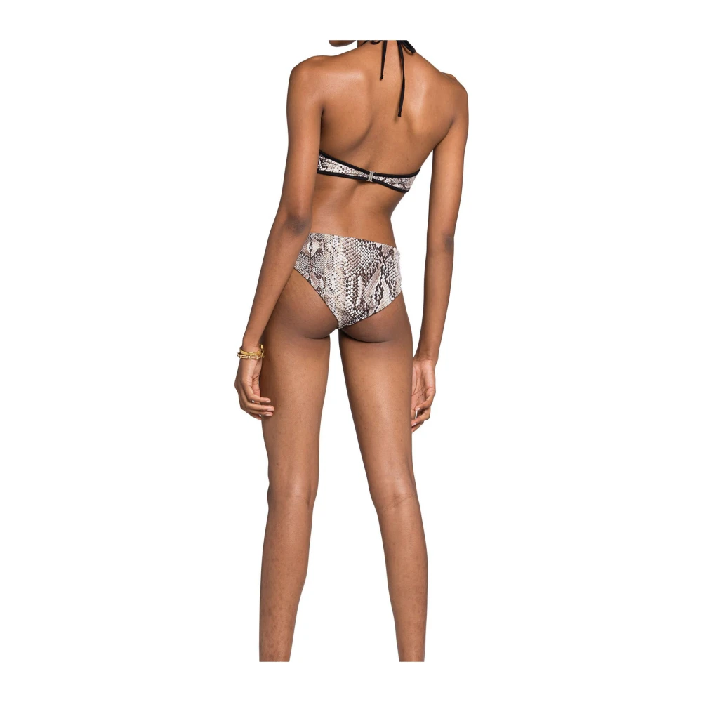 Roberto Cavalli Snake-Print Halternek Bikini Set Brown Dames