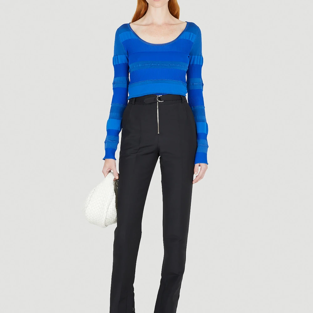 Capasa Milano Moderne Militaire Wollen Broek Black Dames