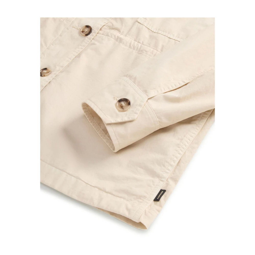 Woolrich Beige Knoopjas met Elastische Tailleband Beige Dames