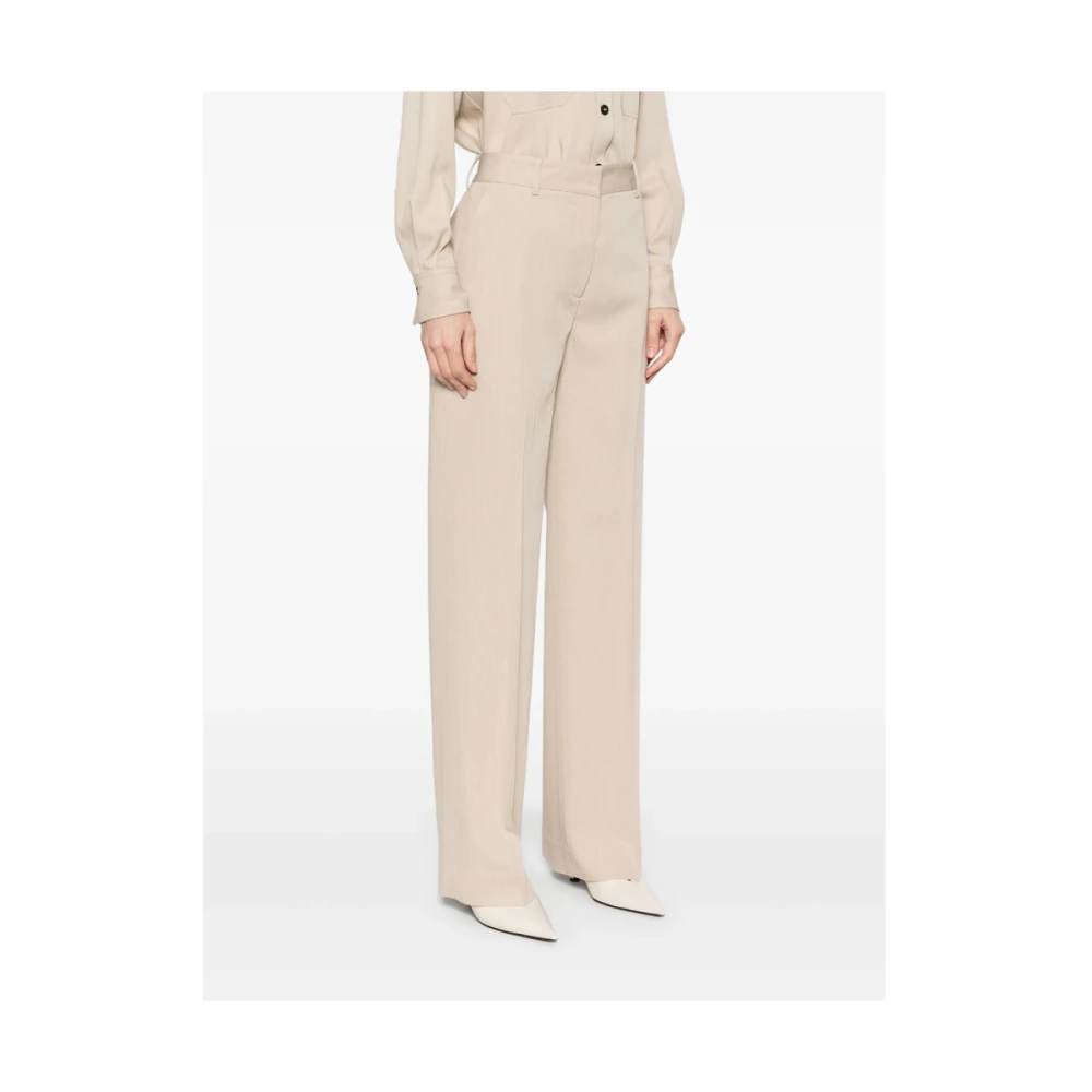 Antonelli Firenze Beige Broek met Riem en Zakken Beige Dames