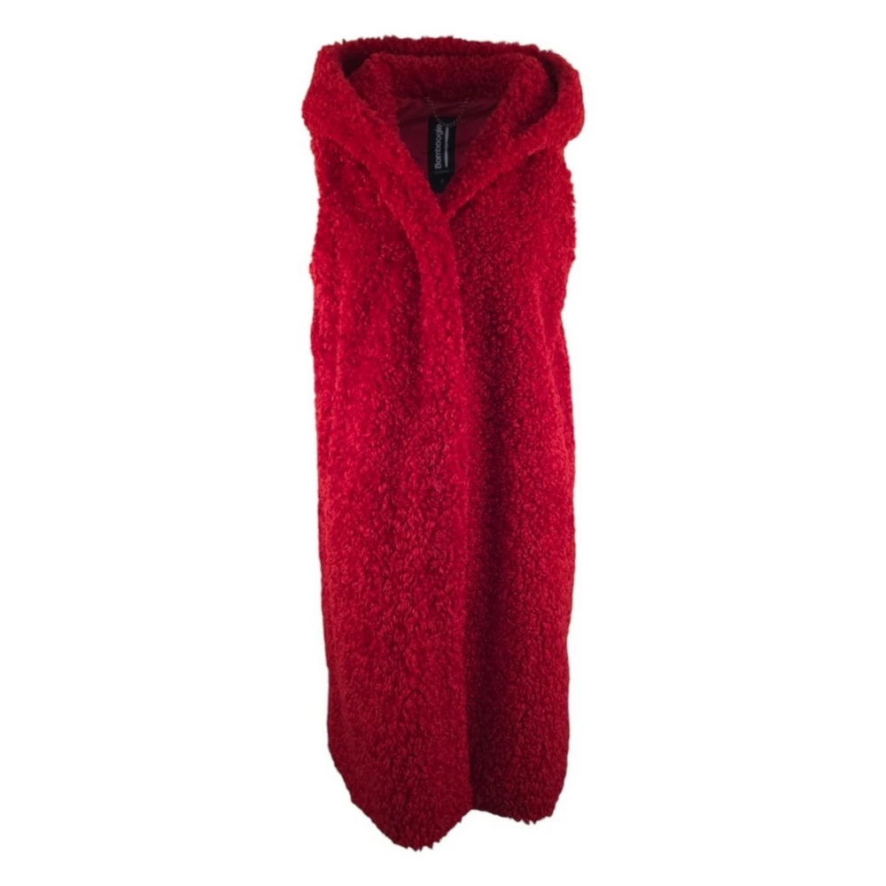 BomBoogie Rode Sherpa Fleece Jas Red Dames