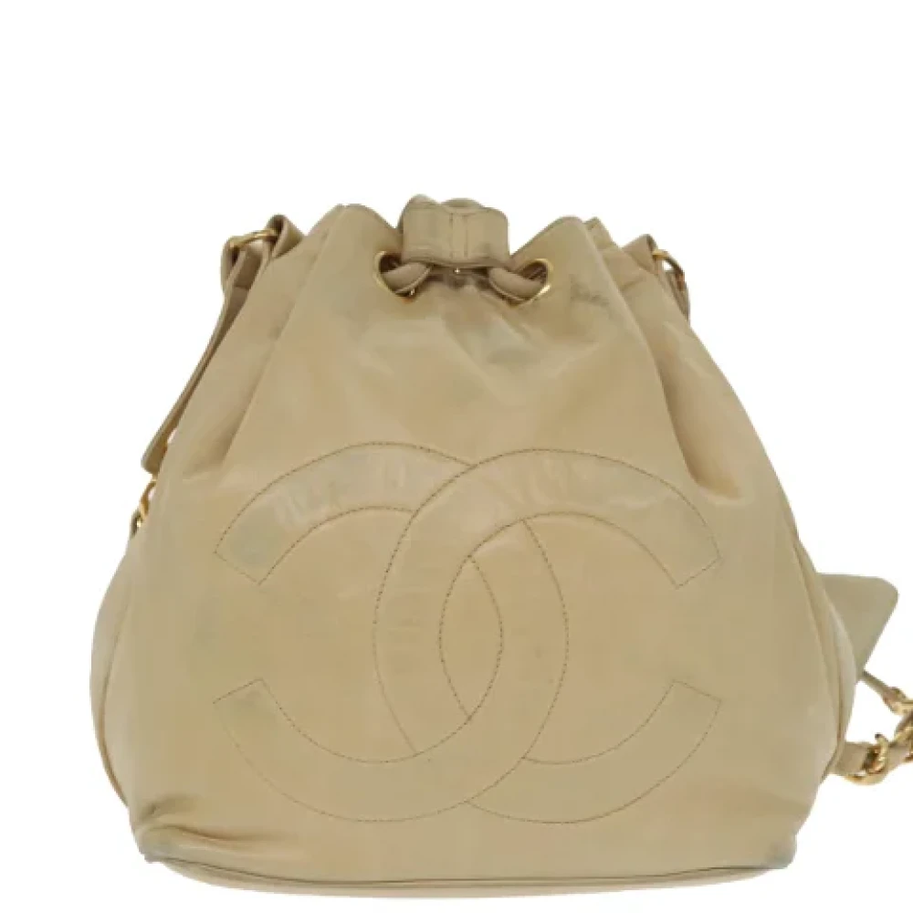 Chanel Vintage Pre-owned Leather chanel-bags Beige Dames