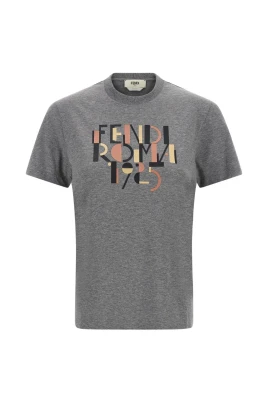 Grå Crew Neck Bomull T-shirt