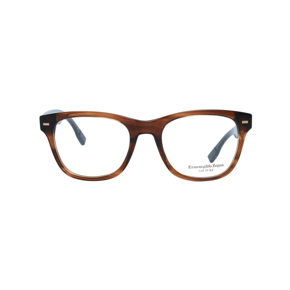 Ermenegildo Zegna Bruine Trapezium Optische Monturen Brown Heren