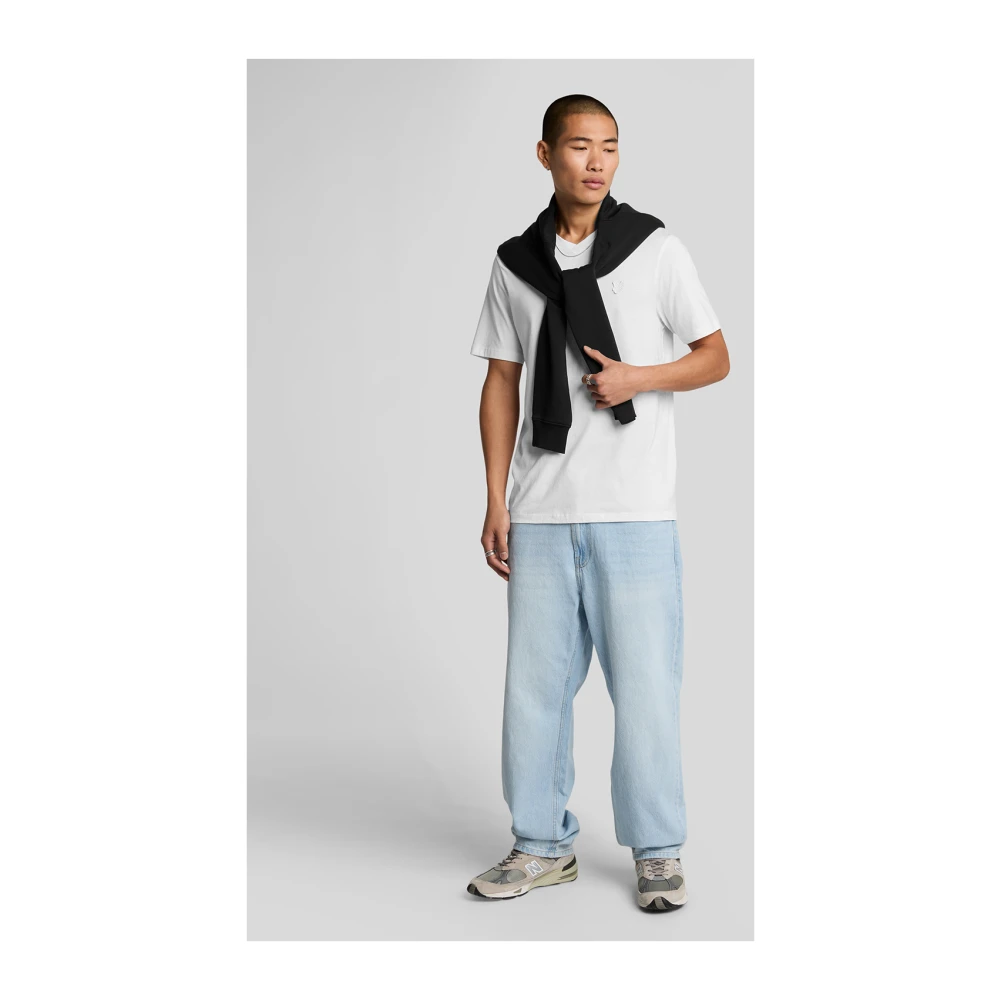 Lyle & Scott SS T-shirts Superfine V Neck T-shirt White Heren