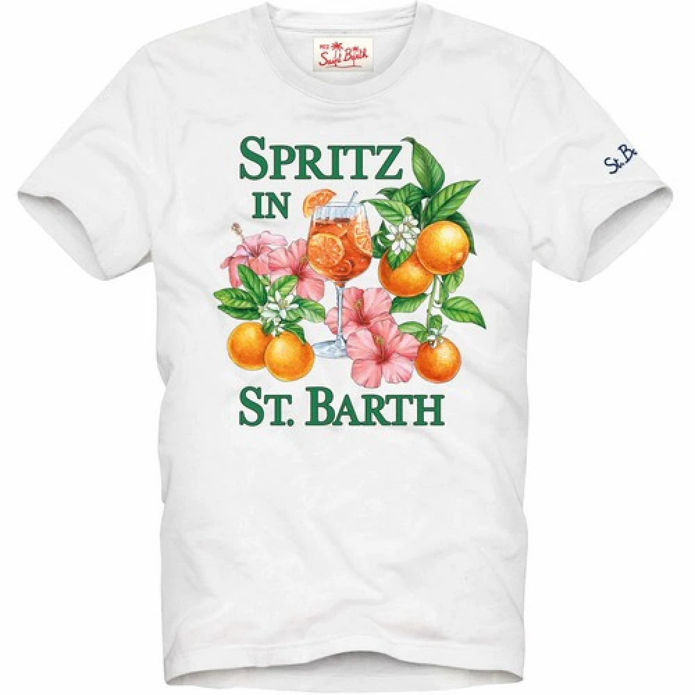 MC2 Saint Barth Geborduurd Katoenen T-shirt White Heren