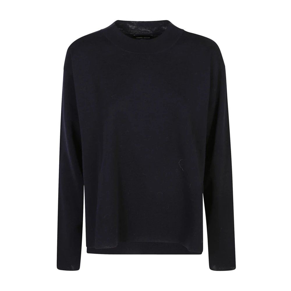 Roberto Collina Blauwe Merinowol Sweatshirt Aw24 Blue Dames